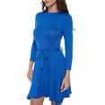thumbnail image 1 of Women's Long Sleeve Midi Cocktail Dress, Round Neck, Sexy, for Formal, Wedding Guest, Party(Royal Blue X-Large Size), 1 of 6