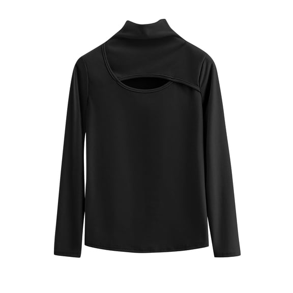 Women's Long Sleeve Mock Neck Sweaters for Spring – Cable Knit Design with Front Cut‑Out Detail in 5 Color Options | Casual & Stylish