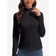 thumbnail image 1 of Women's Turtleneck Long Sleeve Shirts Slim Fitted Lightweight Base Layer Casual Tops, 1 of 6