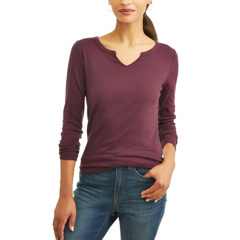women's long sleeve t shirts walmart