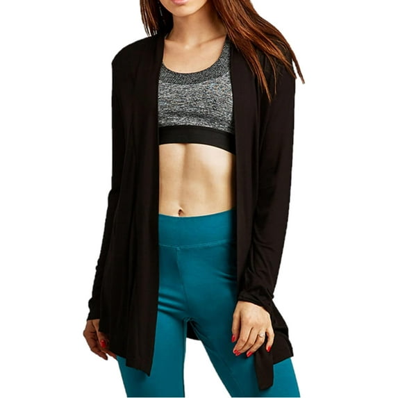 Women's Long Sleeve Open Front Casual Lightweight Cardigan, Black S, 1 Pack