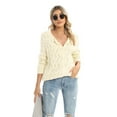 thumbnail image 1 of Women's Long Sleeve Open Front Lightweight Knit Crochet Cardigan Sweater Casual Loose Coat, 1 of 7
