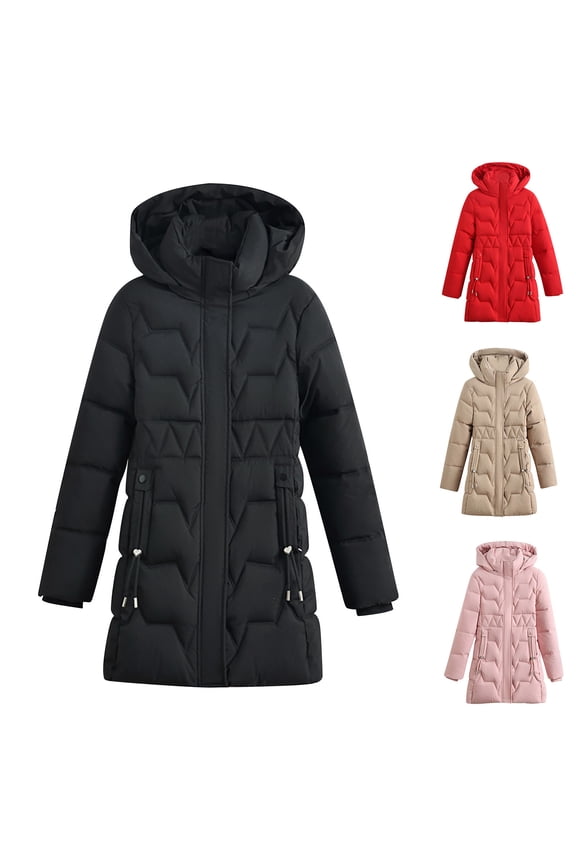 Women's Long Sleeve Padded Jacket Coat Frock Outerwear Loose Fit Solid Color Casual Daily Wear Travel Streetwear Fashion Essential Gift for Women | CSEONE,Black XL