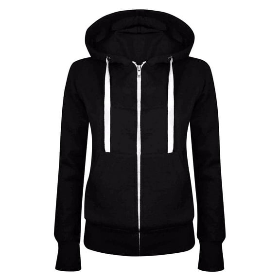 Women's Long Sleeve Patchwork Hooded Zipper Jacket Casual Sport Coat Comfortable Stylish Outerwear for Everyday Wear