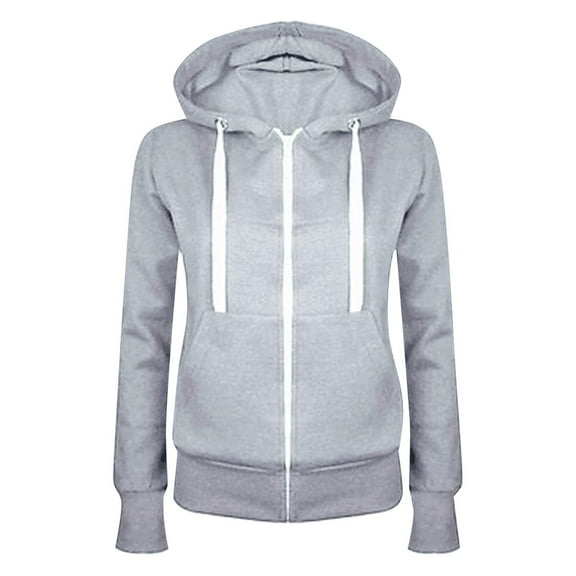 Women's Long Sleeve Patchwork Hooded Zipper Jacket Casual Sport Coat Comfortable Stylish Outerwear for Everyday Wear