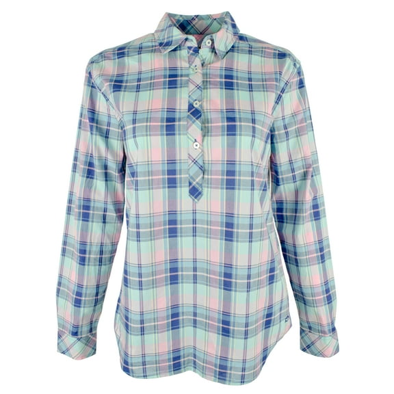 Women's Long Sleeve Plaid Pullover Shirt Medium