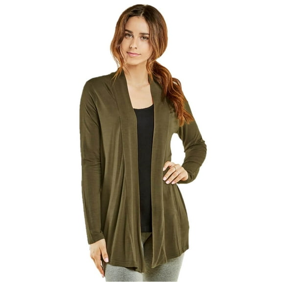 Women's Long Sleeve Plus Size Open Front Casual Lightweight Cardigan, Olive 2XL, 1 Pack