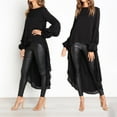 thumbnail image 1 of Women's Long Sleeve Pullover Chiffon Shirt Irregular Chiffon Blouse, 1 of 7