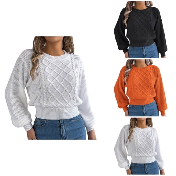 Women's Long Sleeve Pullover Sweater – Lightweight Soft Knit Tunic Top, Loose Fit Crewneck, Solid Color Warm Casual Comfortable Fashion for Fall & Winter