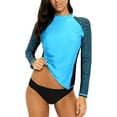 thumbnail image 1 of Women's Long Sleeve Rash Guard UPF 50+ Striped Swim Shirts, 1 of 6