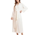 thumbnail image 1 of Women's Long Sleeve Robe Kimono Bathrobe Pocket Terry Cloth Wrap Loungewear Solid Bath Hotel Spa Hot Tub Long White X-Large-XX-Large, 1 of 5