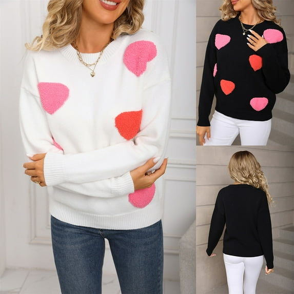 Women's Long Sleeve Round Neck Pullover Sweater Tops Blouses Shirts Solid Color Casual Loose Fit Fashion Essential for Daily Wear Work Office Vacation Outfits | CSEONE,Black L