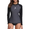 thumbnail image 1 of Women's Long Sleeve Rushguard Contrast Color UPF 50+ Tankini Swim Shirt, 1 of 7