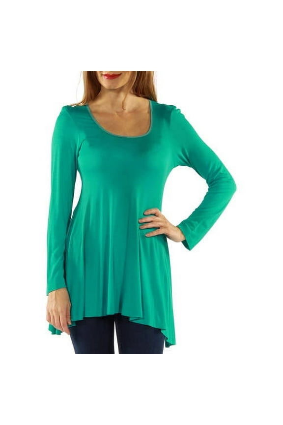 Women's Long Sleeve Scoop Neck Tunic Top