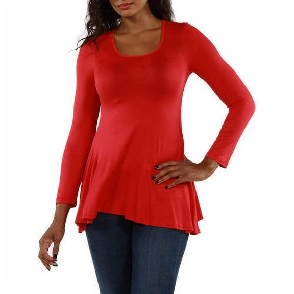Women's Long Sleeve Scoop Neck Tunic Top