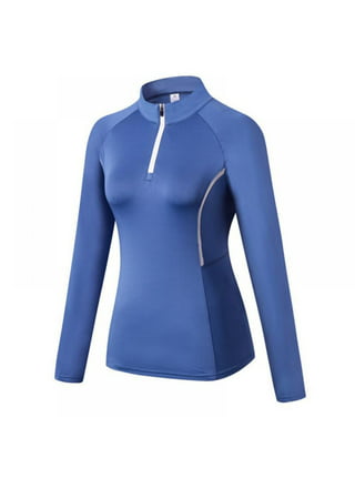 G4Free Women Long Sleeve UV Shirts Quick Dry Moisture Wicking Hiking Shirts  Workout Tops for Women 1# Peacock Blue Medium
