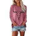 thumbnail image 1 of Women's Long Sleeve Shirts Country Concert Nashville Crew Neck Tunic Tops Country Music Graphic Loose Fashion Tees, 1 of 4