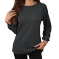 thumbnail image 1 of Women's Long Sleeve Shirts Crew Neck Casual Tops Fashion Fall Basic Tunic Pullover Blouses, 1 of 7