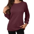 thumbnail image 1 of Women's Long Sleeve Shirts Crew Neck Casual Tops Fashion Fall Basic Tunic Pullover Blouses, 1 of 9