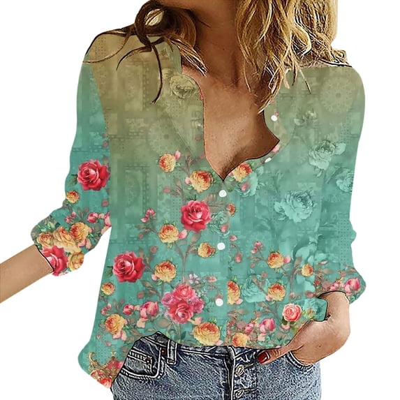 Women's Long Sleeve Shirts Dressy Casual Blouses Trendy Work Office Outfits Spring Tops