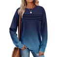 thumbnail image 1 of Women's Long Sleeve Shirts Fall Fashion 2025 Dressy Casual Blouses Trendy Pleated Tunic Tops for Leggings 04-Dark Blue XL, 1 of 4