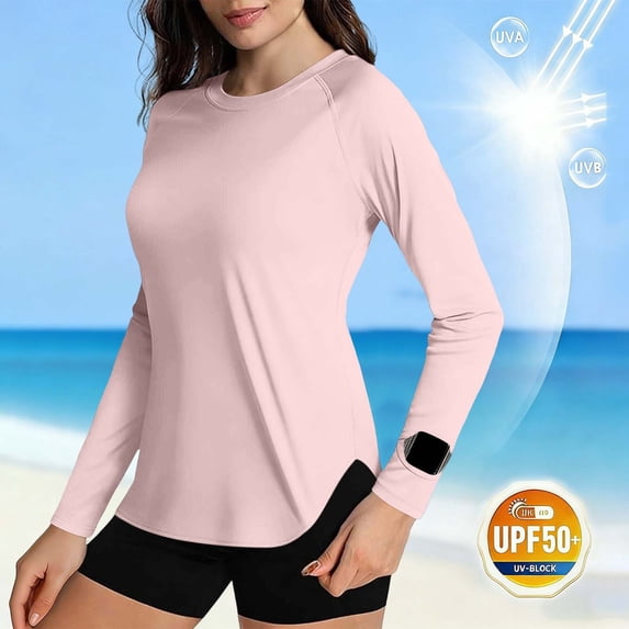 Women's Long Sleeve Shirts UPF 50+ Sun Protection Shirts for Hiking Fishing Workout Rash Guard Sun Shirt UV Protection Workout Tops Lightweight Gym Shirts