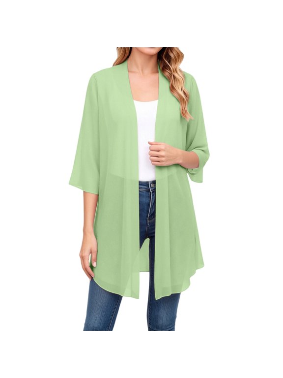 Women's Long Sleeve Shrugs Summer Lightweight Pullover Shrugs for Women Open Front Cardigan Sweaters for Women Soft Work Tops Short Arm Cover up for Sleeveless Dress