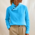 thumbnail image 1 of Women's Long Sleeve Stand-up Collar Shirts Button Cotton Linen Blouses Fall Solid Dressy Loose Pullover Tops, 1 of 6