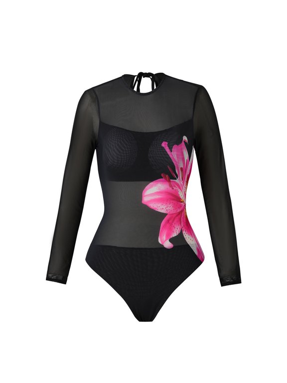 Women's Long Sleeve Sun Protection One-Piece Swimsuit with Quick-Dry Casual Pants Set Skirt Set for Beach, Surfing & Water Sports