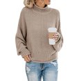 thumbnail image 1 of Women's Long Sleeve Sweaters Turtleneck Loose Soft Knitted Casual Pullover, 1 of 2