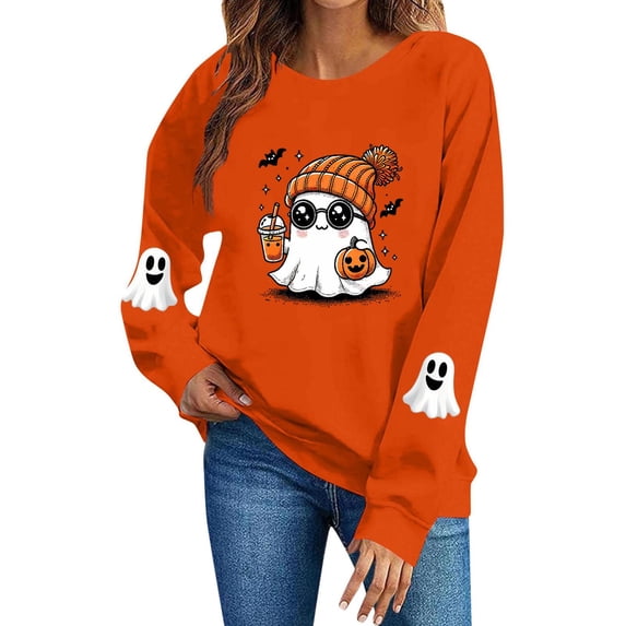 Women's Long Sleeve Sweatshirt Casual Crewneck Oversized Pullover Hoodies Fall Tops,S