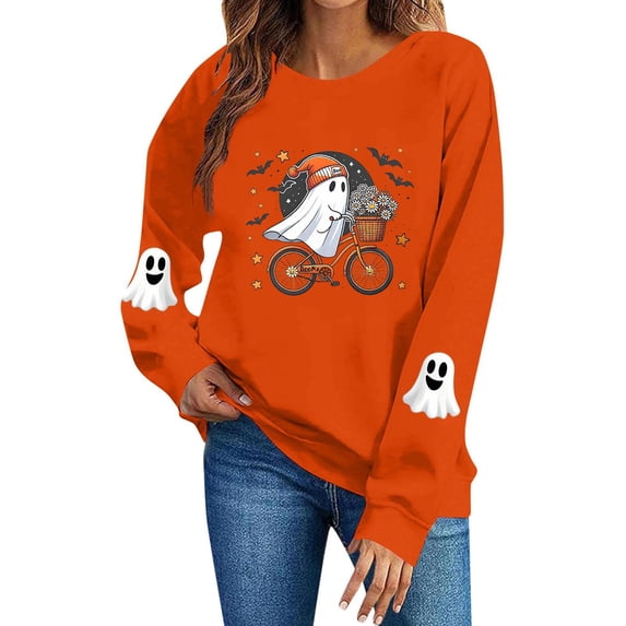Women's Long Sleeve Sweatshirt Casual Crewneck Oversized Pullover Hoodies Fall Tops,XL