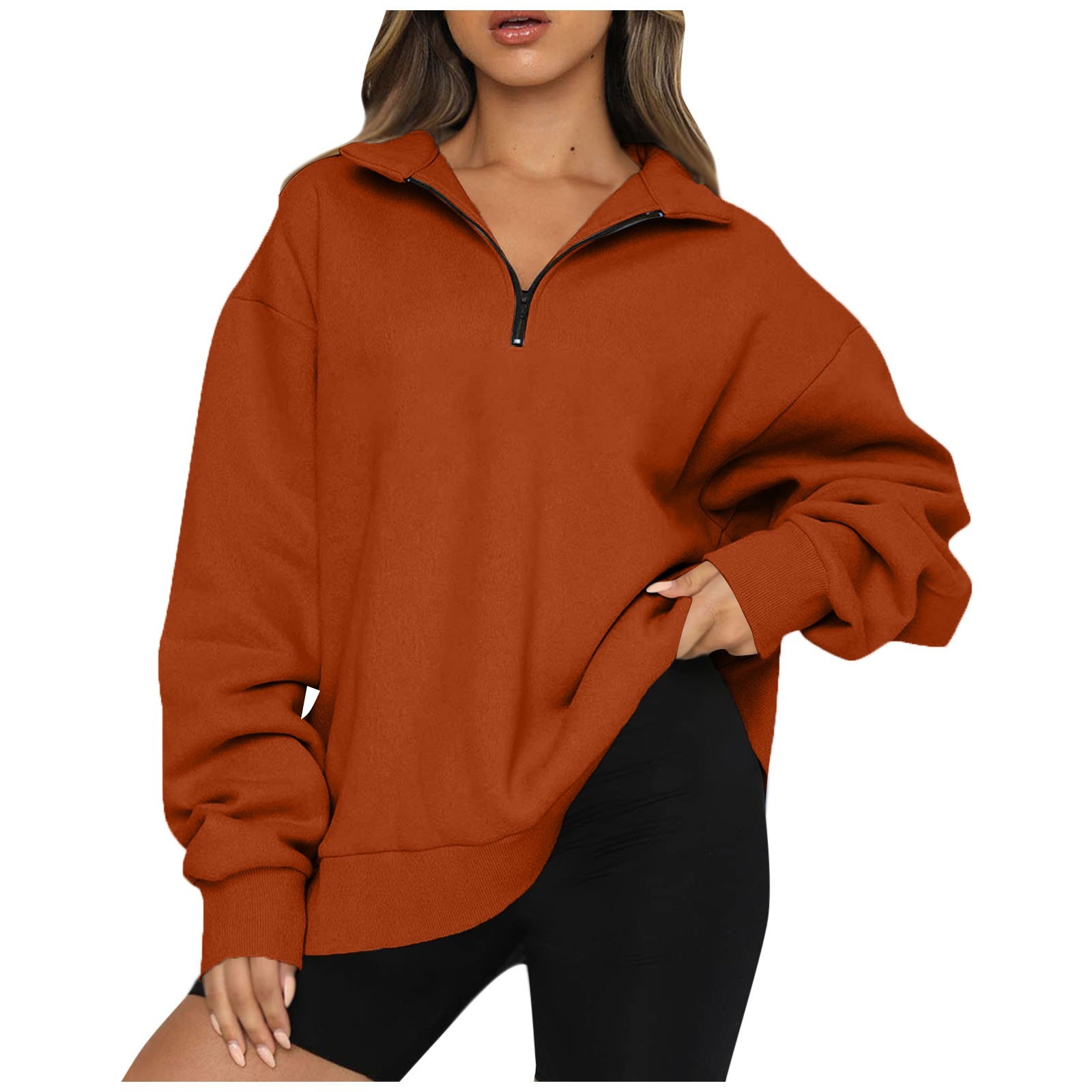 Women's Long Sleeve Sweatshirt Fleece Oversized Pullover Tops for