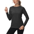 thumbnail image 1 of Women's Long Sleeve Swim Shirts Rash Guard Shirts UPF 50+ Sun Protection Quick Dry Hiking T-Shirt Athletic Workout Running Tops Shirts Black L, 1 of 6