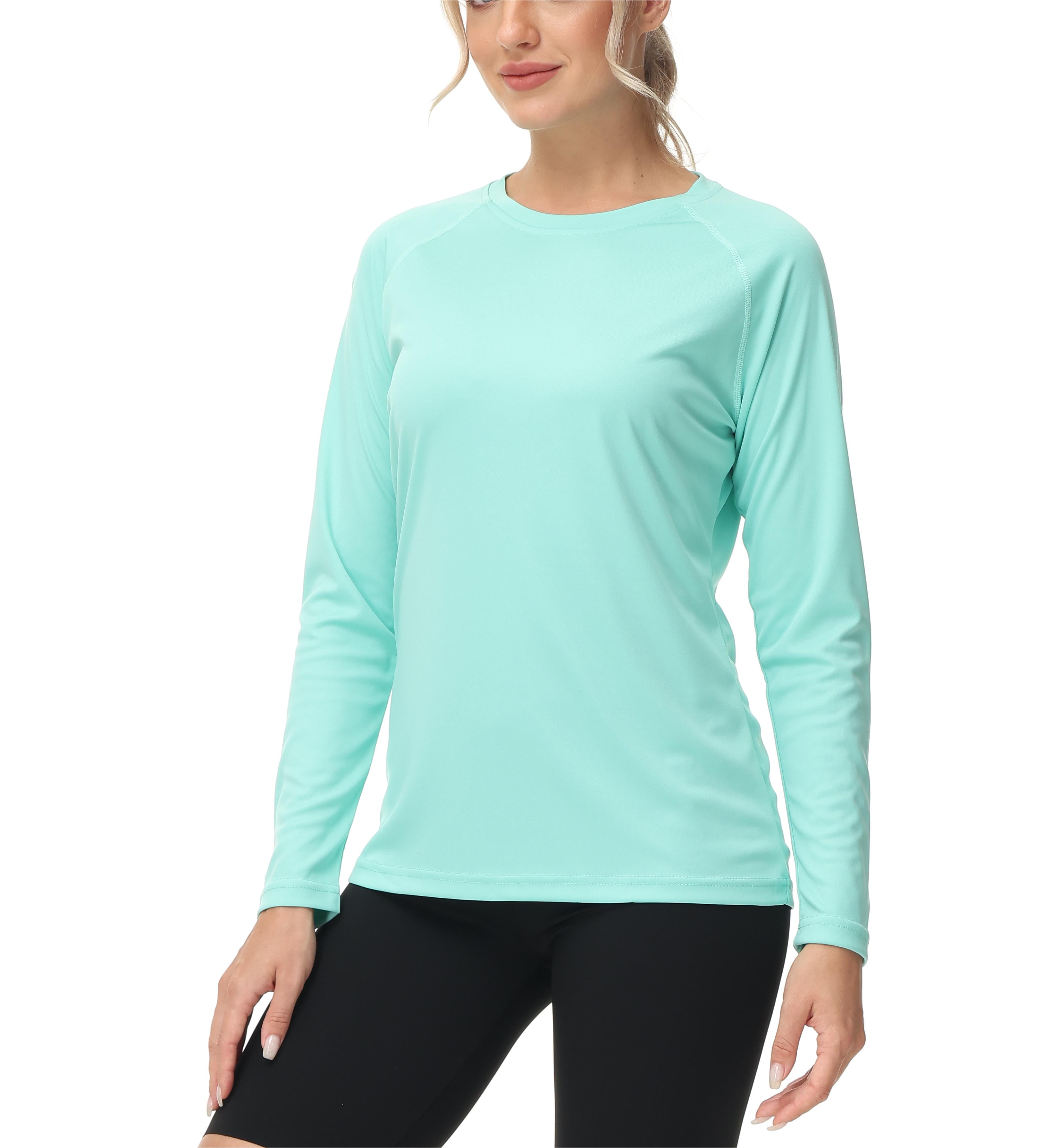 GetUSCart- BALEAF Women's UPF 50+ Sun Protection T-Shirt SPF Long/Short  Sleeve Dri Fit Lightweight Shirt Outdoor Hiking Light Green Size XL