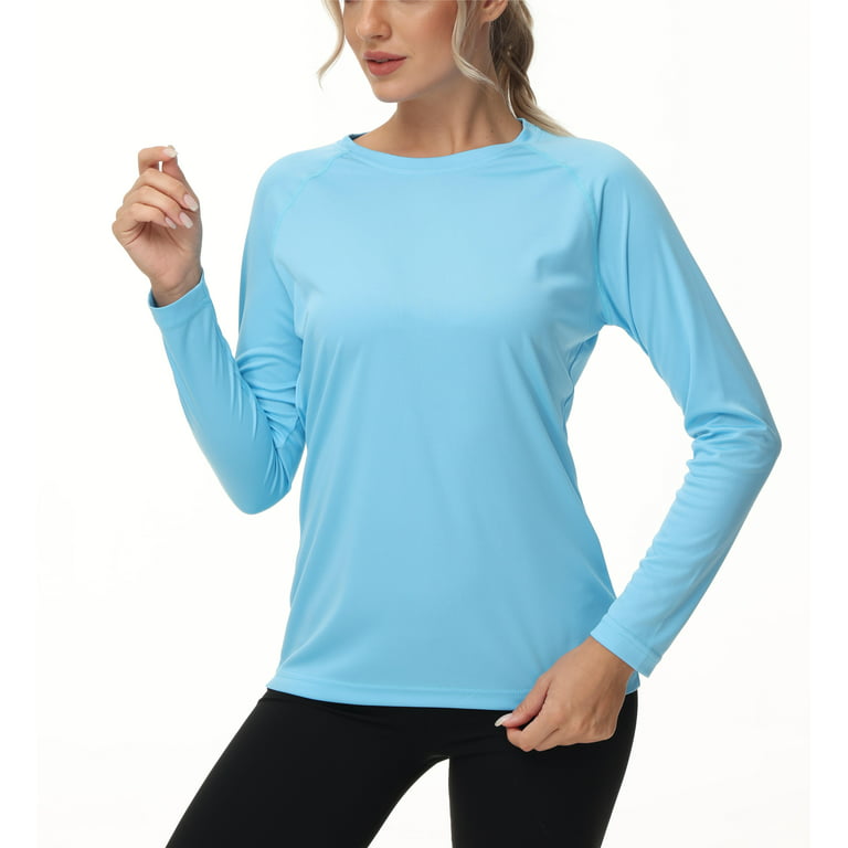 Women's UPF50+ Long Sleeve UV Sun Protection Shirts Quick Dry Rash Guard  Swim Outdoor T-Shirt for Fishing Running Workout 