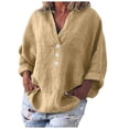 thumbnail image 1 of Women's Long Sleeve T-Shirt Casual Loose Fit Round Neck Soft Comfortable Stretchy Basic Tee Trendy Versatile Top, 1 of 2