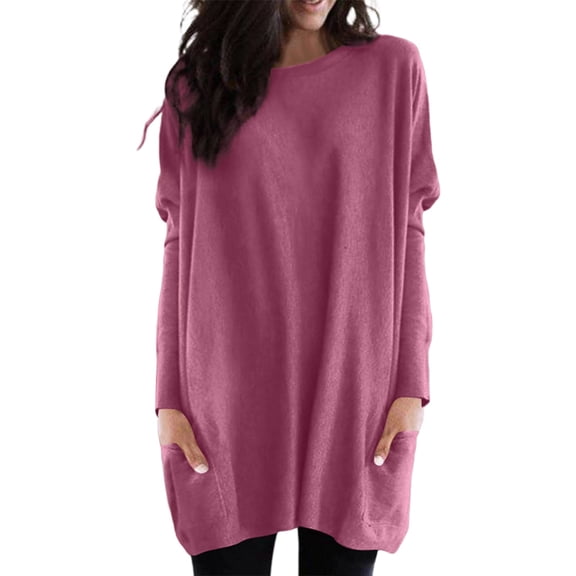 Women's Long Sleeve T-Shirt Loose Fit Fashion Top Puff Sleeve Solid Casual Blouse Winter Autumn Comfortable Stylish Basic Tee