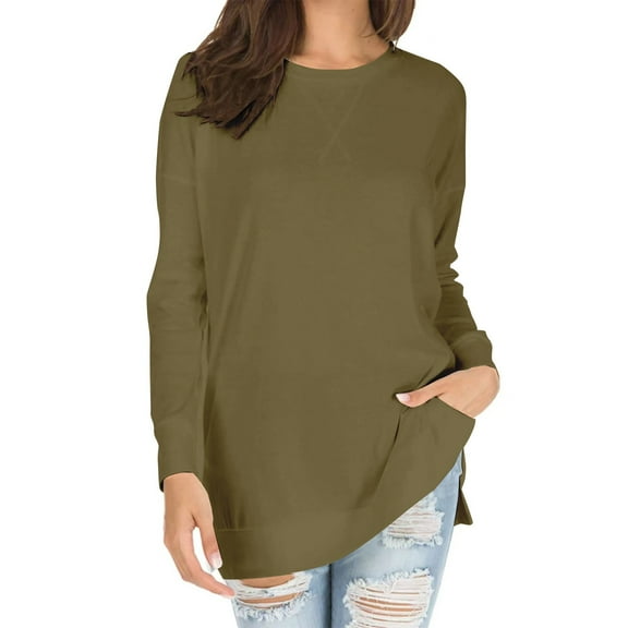 Women's Long Sleeve T-Shirt Multicolor Casual Women's Long Sleeve T-Shirt Daily Wear Top WCJM Women Blending Shirts