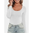 thumbnail image 1 of Women's Long Sleeve T-Shirt Scoop Neck Slim Fit Stretchy Layer T Shirts Tops, 1 of 4