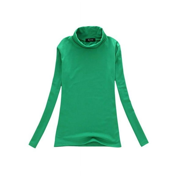 Women's Long Sleeve T-Shirt Turtleneck Lightweight Pullover Bottoming Tops