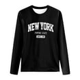 thumbnail image 1 of Women's Long Sleeve T-Shirts Oversized Graphic Letter Print Casual Tops for Everyday Wear, 1 of 2