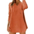 thumbnail image 1 of Women's Long Sleeve T-shirt Women'S Cotton Linen Long Sleeved Hooded T Shirt Beach Long Sleeved V Neck Large Pocket Shirt Top, Women's Long sleeve T-shirt XXL, 1 of 8