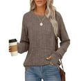 thumbnail image 1 of Women's Long Sleeve T-shirt, Women'S Long Sleeve Tops Crewneck Basic Lightweight Fall Shirt With Thumb Holes,Women's Long sleeve T-shirt XL, 1 of 9