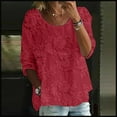 thumbnail image 1 of Women's Long Sleeve T-shirt Women'S Print T Shirt Half Sleeved Round Neck Shirt 3/4 Sleeved T Shirt Loose Large Size T Shirt, Women's Long sleeve T-shirt XL, 1 of 4