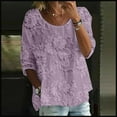 thumbnail image 1 of Women's Long Sleeve T-shirt Women'S Print T Shirt Half Sleeved Round Neck Shirt 3/4 Sleeved T Shirt Loose Large Size T Shirt3, Women's Long sleeve T-shirt XXL, 1 of 4