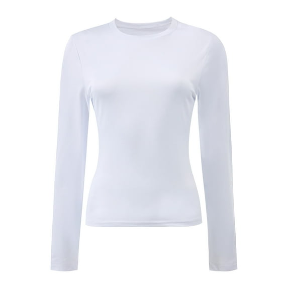 Women's Long Sleeve T-shirts Crew Neck Slim Fit Layered Crop Tops Soft Basic Tee