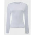 thumbnail image 1 of Women's Long Sleeve T-shirts Crew Neck Slim Fit Layered Crop Tops Soft Basic Tee, 1 of 5