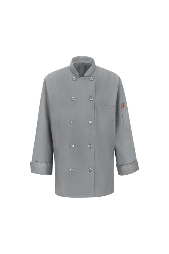 Women's Long Sleeve Ten Button Chef Coat with Mimix and Oilblok