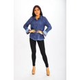 thumbnail image 1 of Women’s Long Sleeve Tencel Shirt Frayed Hem, 1 of 4